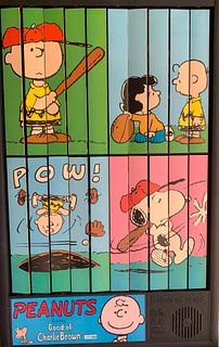 Animated animations Limited edition Electric motorized movable art framed  "Charlie Brown "