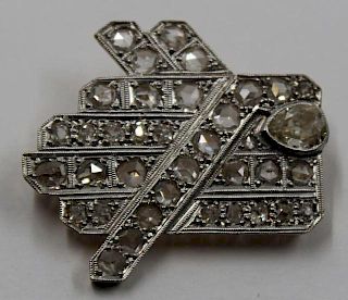 JEWERLY. Diamond and Platinum Topped Gold Brooch.