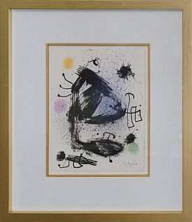 Joan Miro Dry Point Etching  numbered from  edition of 75 on Rives Vellum paper