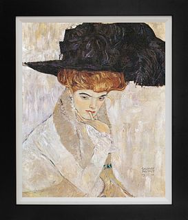 A Woman in the black Hat after Gustav Klimt Limited Edition