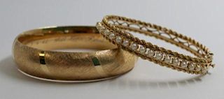 JEWELRY. 14kt Gold Ladies Bracelet Grouping.