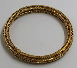 JEWELRY. 18kt Yellow Gold Woven Bracelet.