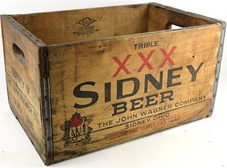 1936 Sidney Triple XXX Beer Fiberboard Box for 24-36 Bottles Sidney Ohio