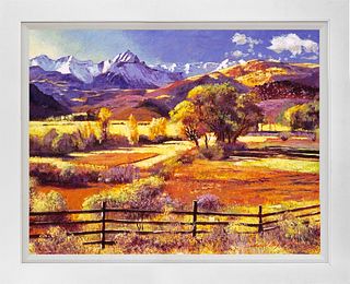 Foothills Ranch  Mixed Media Original on canvas by David Lloyd Glover