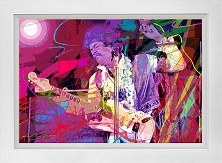 Mixed media original on canvas by David Lloyd Glover Jimi Hendrix Monterey Pop Festival
