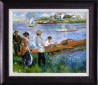 After Pierre Renoir- Limited Edition-Oarsmen Boating on canvas landscape