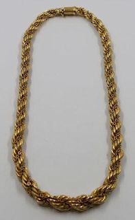 JEWELRY. 18kt Yellow Gold Rope Twist Chain.