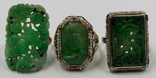 JEWELRY. Grouping of Carved Nephrite Jewelry.