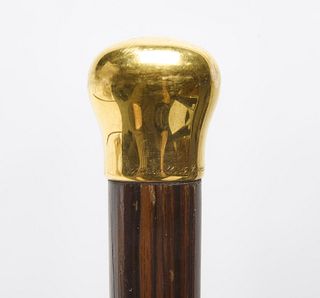George A. Brownell-Tiffany Walking Stick with 18K Gold