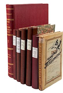 A GROUP OF SEVEN ANTIQUE BOOKS ON RUSSIAN HISTORY BY KLYUCHEVSKIY, ORESHNIKOV ET AL