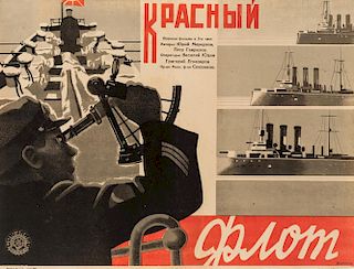 A 1930 SOVIET FILM POSTER FOR KRASNY FLOT BY VORONOV
