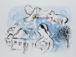 Chagall, MarcLe Village. 1977. Lithographie in Bl