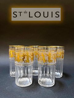 A Set Of Five 19th Century French Saint Louis Wine Glasses