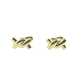 Tiffany &amp; Co 18k Gold Twisted Rope Cufflinks 