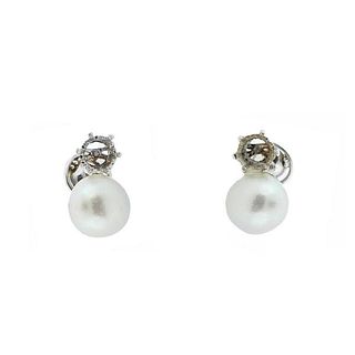 Platinum Pearl Earrings Mounting