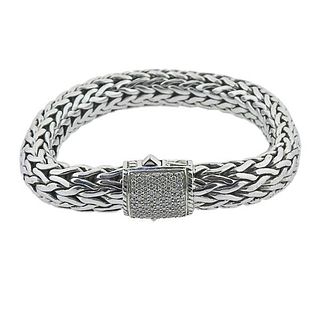 John Hardy Classic Chain Diamond Silver Bracelet