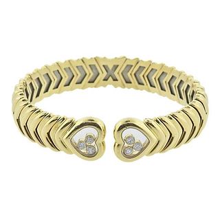 Chopard Happy Hearts Diamond 18k Gold Cuff Bracelet