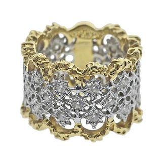 18k Gold Diamond Openwork Band Ring