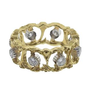 Buccellati 18k Gold Diamond Eternity Band Ring