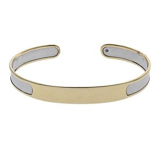 18k Two Tone Gold Cuff Bracelet