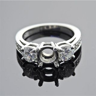 GIA 0.92ctw E VS2 Diamond Platinum Engagement Ring Setting
