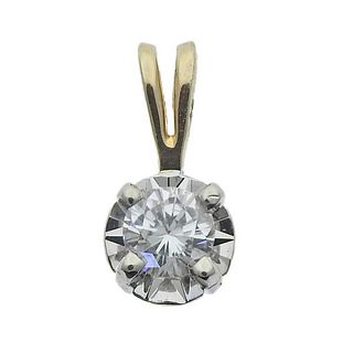 14k Gold Diamond Small Pendant