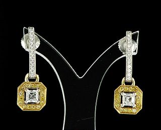 18kt White & Yellow Gold 0.59 ctw Diamond Earrings