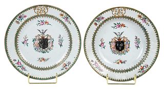 Chinese Export Porcelain Armorial Plate and Bowl