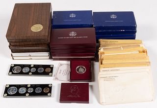 ASSORTED UNITED STATES SILVER MINT / PROOF SETS, LOT OF 45