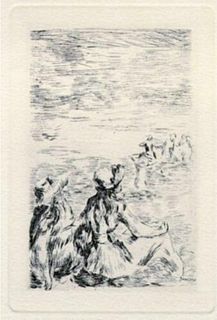 Sur la Plage a Berneval Pierre-Auguste Renoir