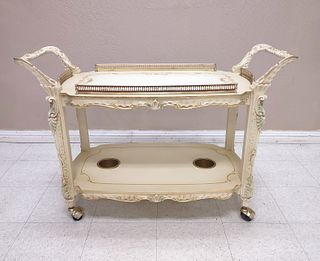 Silik Italian Rococo Style Tea Cart.