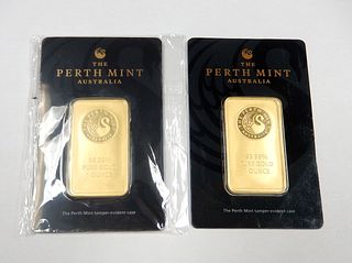 (2) Perth Mint Pure Gold 1 Troy Ounce Bars.