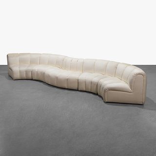 Channeled Serpentine Sectional Sofa