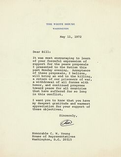 Richard Nixon Typed Letter Signed as President on Vietnam