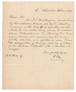 Henry Clay Letter Signed