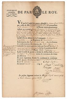 Louis-Joseph de Montcalm Document Signed