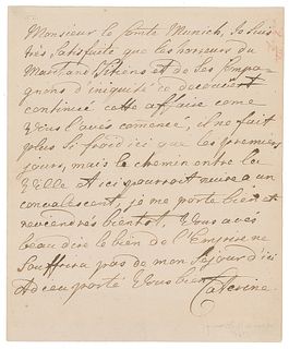 Catherine the Great Autograph Letter Signed on Art Collection