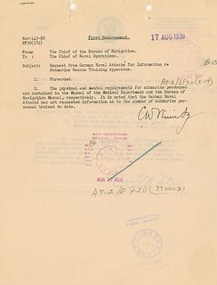 Chester Nimitz Document Signed