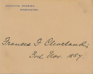 Frances Cleveland Signed White House Card