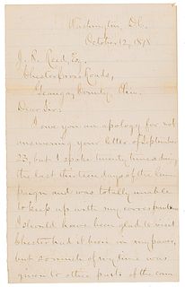 James A. Garfield Letter Signed on Campaign