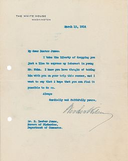 Woodrow Wilson (2) Typed Letters Signed