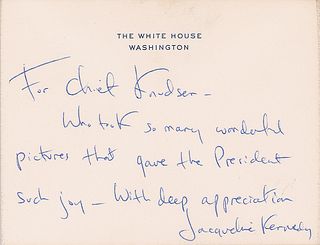 Jacqueline Kennedy Autograph Note Signed