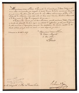 King Ludwig I of Bavaria Letter Signed