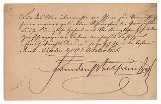 King Frederick William IV of Prussia Letter Signed