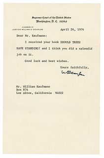 William O. Douglas Typed Letter Signed
