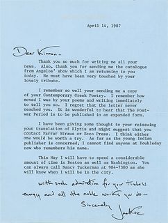 Jacqueline Kennedy Typed Letter Signed on Greek Poetry