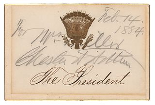 Chester A. Arthur Signed Presidential Placecard