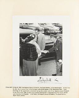 Elizabeth, Queen Mother Signed Photograph in Scrapbook