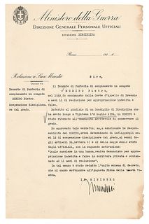 Benito Mussolini Document Signed