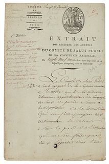 Maximilien Robespierre Document Signed (Reign of Terror)